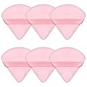 6 Pack Powder Puffs, Pink Velour Triangle Makeup Sponges