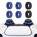 6 Pack Precision Rings Aim Assist for PS5, for PS4, Compatible with Xbox Controllers Accessories– Enhance Accuracy &amp; Control with Soft Silicone Rings – Compatible with Fortnite &amp; FPS Games Blue+Black