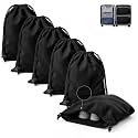 6 Pack Premium Velvet Shoe Bags for Travel & Packing in Suitcases