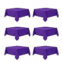 6-Pack Purple Tablecloths for Square Tables, 54 x 54 Inches