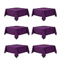 6-Pack Purple Tablecloths for Square Tables, 70 x 70 Inches