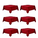 6-Pack Red Tablecloths for Square Tables, 54 x 54 Inches