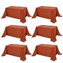 6-Pack Rust Tablecloths for Rectangle Tables, 90 x 156 Inches