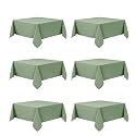 6-Pack Sage Green Tablecloths for Square Tables, 70 x 70 Inches