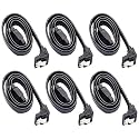 6 PACK SATA 3 Cable 90 Degree Right-Angle 6.0 Gbps SATA III Data Cable Secure FOR HDD & SSD (30CM WITH 90 DEGREE BLACK)