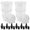 6 Pack Shaved Ice Molds for Hawaiian Shaved Ice Snow Cone Treats. Extra Lids Plus 6 Bottle Pouring Spouts. BPA-free reusable Cups with Lids for Easy Stacking &amp; Storing. Freeze More Serve More.