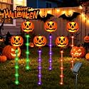 6 Pack Solar Pumpkin Lights Outdoor Waterproof for Halloween Decorations