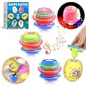 6 Pack Spinning Tops Toys, Lighting & Singing Colorful Eggs, Party Favor Easter Basket Stuffers for Boys & Girls Ages 3-6