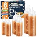6 Pack Squeeze Bottles for Sauces, 8&12&22 oz Ketchup Bottles Squeeze