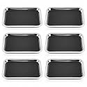 6 Pack Stainless Steel Dissection Trays with Black Wax, Reusable Wax Dissection Pans for Biology and Classroom Science Supplies, 10.2" x 7.5"