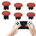 6 Pack Swappable Thumbstick Caps for PS5 Edge Controller Joysticks(Red)