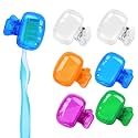 6 Pack Toothbrush Covers Portable Toothbrush Coverings Clips for Protectors Travel Plastic Brush Pod Protection Clip Case Tooth Brush Covers for Kids Bathroom Home Travel Supplies