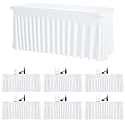 6 Pack White Rectangle Tablecloth 72 Inch with Elastic Skirt - Wrinkle-Resistant Spandex Fitted 6FT Table, Stretchable Table Cover for Wedding Banquet Birthday Party Buffet Restaurant