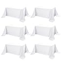 6-Pack White Tablecloths for Rectangle Tables, 90 x 156 Inches