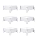 6-Pack White Tablecloths for Square Tables, 54 x 54 Inches