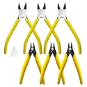 6 Pack Wire Cutters Set,3 Each of 6" and 5" Ultra Sharp Flush Cutters, Carbon Steel Side Cutters for Jewelry Making, Electronics, 3D Prints,Crafting, Model Sprue, Zip Ties(3 Each of 6",5", Yellow)