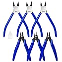 6 Pack Wire Cutters Set, 3 Each of 6" and 5" Ultra Sharp Flush Cutters, Carbon Steel Side Cutters for Jewelry Making, Electronics, 3D Prints,Crafting, Model Sprue, Zip Ties(3 Each of 6",5", Blue)