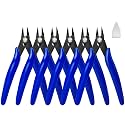 6 Pack Wire Cutters Set, 5" Ultra Sharp Flush Cutters, Carbon Steel Side Cutters for Jewelry Making, Electronics, 3D Prints,Crafting, Model Sprue, Zip Ties(5", Blue)