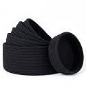 6 Pack Woven Storage Baskets for Organizing, Cotton Rope Baskets for Shelves, Cute Colorful Cubby Round Bins, Home Decor Closet Organizer (Black)