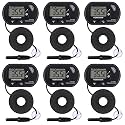 6 PackLCD Digital Aquarium Thermometer Fish Tank Water Terrarium Temperature with Suction Cup for Fish Tank Water Terrarium