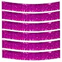 6 Packs 10 Feet Foil Fringe Garland Metallic Foil Tinsel Fringe Garland Wall Hanging Fringe Banner for Parade Floats, Wedding, Christmas，Birthday Party Halloween Decor (Hot Pink)