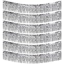 6 Packs 10 Feet Foil Fringe Garland Metallic Foil Tinsel Fringe Garland Wall Hanging Fringe Banner for Parade Floats, Wedding, Christmas，Birthday Party Halloween Decor (Silver)