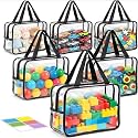 6 Packs Large Toy Storage Bags, Reusable Clear PVC Storage Bags with Zipper, Travel Waterproof Organizer Bags for Puzzles, Building Blocks,Board Game, Kids Books, Stationery (3L+3XL)