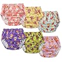 BISENKID 6 Packs Waterproof Plastic Training Pants for Toddlers Training Underwear Girls Good Elastic Plastic Underwear for Toddlers Girls 2t