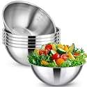 6 Pcs 304 Stainless Steel Mixing Bowls with Graduation Nesting Bowl, 84 oz