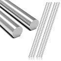 6 Pcs 304 Stainless Steel Round Rods - 1/2" Dia x 10" Length - Solid Metal Shafts for Industrial Use, Metalworking &amp; DIY Crafts,Precision Machining (6, 1/2 x10)