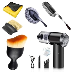 6 pcs - 3in1 car vacuum microfiber car duster kitinterior amp exterior car cleaning detailing toolscratch amp lint free pollen removingcar extendable long car duster 6 pcc car combo