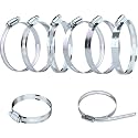 6 Pcs 6 Inch Stainless Steel Hose Clamps - Adjustable Worm Gear Drive Hose Clamps for Fuel Line Hose Pipe Clamp for Dryer Vent Hose (6 Inch)