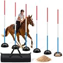 6 Pcs 6ft Pole Bending Poles for Horses,Thickened Heavy Duty Agility Pole Adjustable Height Equestrian Sport Training Equipment for Horse, Soccer, Football, Dog
