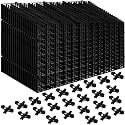 18Pcs Aquarium Fish Tank Divider Plastic Egg Crate Aquarium Filter Bottom Tray Grid Isolation Board Partition Net Pane Separator for Mixed Breeding Light Diffuser 24Pcs Sucker Clips Suction Cups,Black