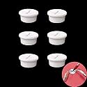 6 Pcs Cable Cord Grommet 1 Inch Flexible Wire Rubber Grommets Flexible Silicone Cable Cord Grommet Desk Grommet for TV Console and Other Furnitures Cover Cable Pass Through Management (White)