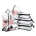 6 Pcs Compression Packing Cubes for Travel, Waterproof Luggage Organizer Washable Storage Bags Set - Packaging Cubes for Backpack Travel and Carry-Ons
