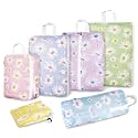 6 Pcs Compression Packing Cubes for Travel, Waterproof Luggage Organizer Washable Storage Bags Set - Packaging Cubes for Backpack Travel and Carry-Ons