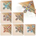 6 Pcs Cross Diamond Art Bookmarks Diamond Painting Bookmark Kits Cross Crystal Bookmarks 5d Rhinestone Crystal Painting Book Markers Gifts for Women Craft Read Office Home DIY Book Lovers