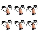 6 PCS Disguise Glasses with Funny Nose with Eyebrows and Mustache Perfect Party Favors for Costume Halloween and Birthday Parties