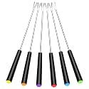 6 Pcs Fondue Set,Fondue Forks for Cheese and Chocolate Fondue, Heat Resistant Handles with Color Coding, Ideal for Dinner Parties and Outdoor Gatherings, 23 cm Length