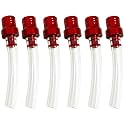 6 Pcs Gas Cap Vent Tube, Fuel Gas Tank Cap Breather Vent Hose, Two-way Breather Tube Vent for Motorcycle 50cc 110cc 125cc 150cc Pit Bike Tao tao Kids ATV Quad Trail Bike Red