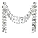 6 Pcs Glitter Silver Paper Circle Dots Garland Hanging Streamer Birthday Decorations Engagement Backdrop Twinkle Bridal Shower Wedding Baby Shower Bachelorette Christmas Supplies