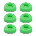 6 Pcs Inflatable Bean Bag Chairs with Foot Air Pump Outdoor Blow up Couch Folding Portable Inflatable Couch for Camping Movie Night, Lazy Sofa Chair (Green X 6)