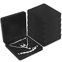 6 Pcs Jewelry Velvet Box Set, Large Necklace Gift Box for Women, Black