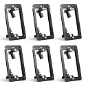 6 Pcs Low Voltage Mounting Bracket for Single Gang Wall Plate, Black