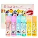 6 Flavors Lip Balm Set, Fruit Flavoured Long-Lasting Moisturizing Natural Lip Balm, All-Day Moisture Hydrating & Repairing For Delicate Lips Smooth Non-Greasy