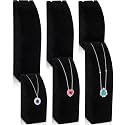 6 Pcs Necklace Display Stand Black Velvet Jewelry Holder for Store Black