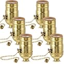 6 Pcs Pull Chain Lamp Socket Replacement,Gold