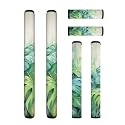 6 PCS Refrigerator Door Handle Covers, Kitchen Appliance Protective Gloves Anti-Slip Decor for Ovens Dishwashers Keep Kitchen Appliance Clean Indoor Home Decoration, Green Monstera Leaf