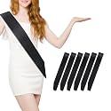 6 Pcs Sash Blank Satin Sash Party Decorations Black Sash Blank Sash Plain Sash Birthday Sash Sashes for Birthday, Wedding, Graduation, DIY, Beauty Pageant, Hen Party, Homecoming, Make Your Own Sash